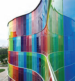 curved glass façade