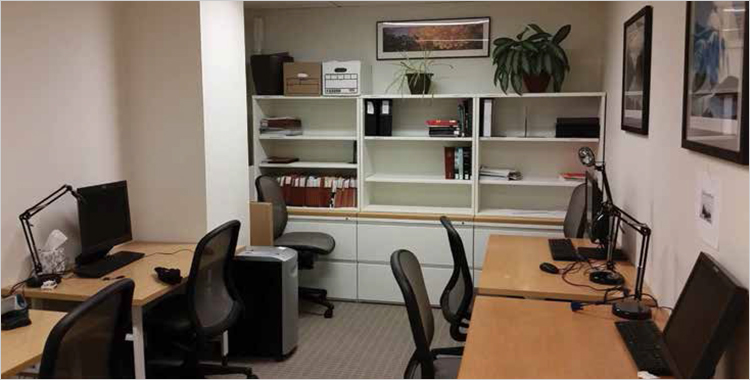 Office Space with artificial lighting