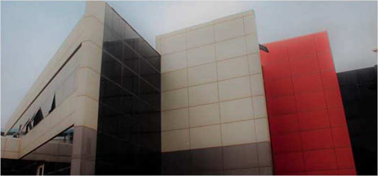 Hubli Railway Station building exterior done with Aluminium Composite Panels