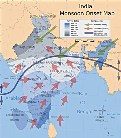 India Monsoon Onset Map