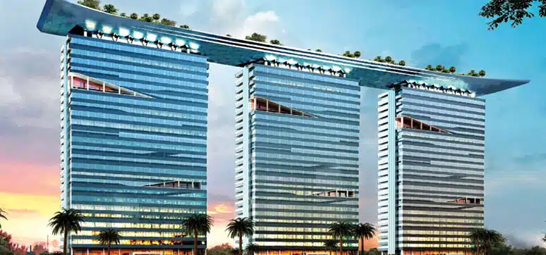World one -Alphathum Bhutani Group -33 floors,12000sq m of semi-unitized glazing