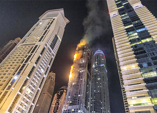 Dubai Marina Torch Tower Fire