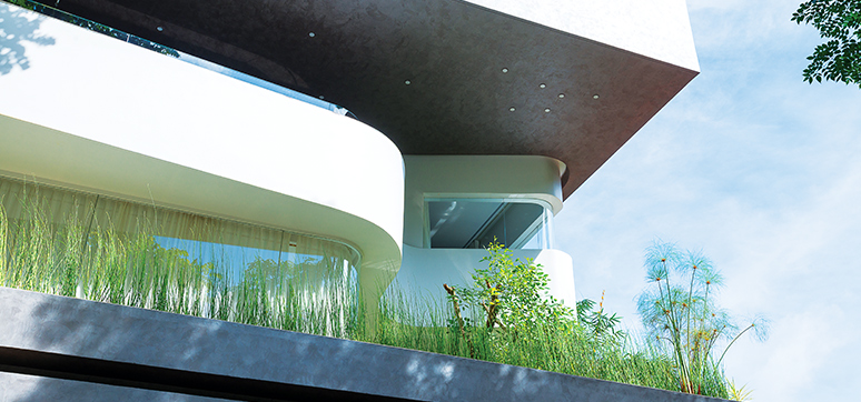 The Façade responds to the Immediate Context of Green Foliage by Introducing Openings at all Levels