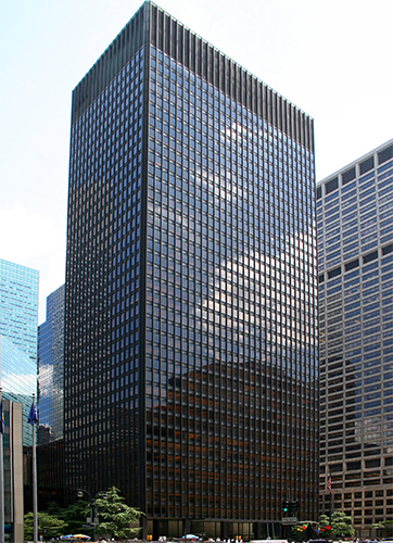 Glass Facade at Seagrams Building in New York