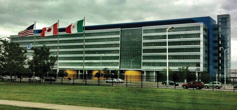 Glass Facades at General Motors Technical Centre at Detroit