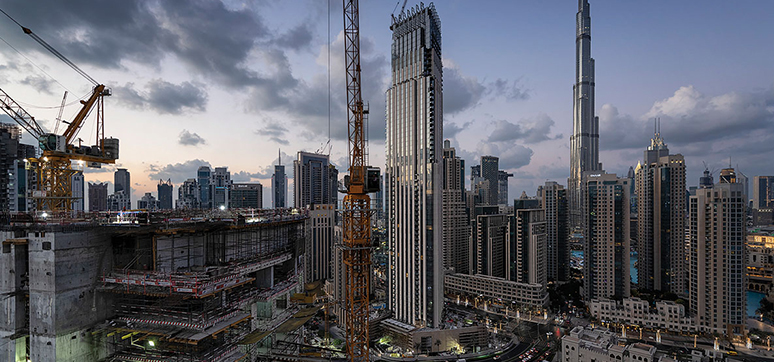 High rise facade at Vida Residences, Dubai