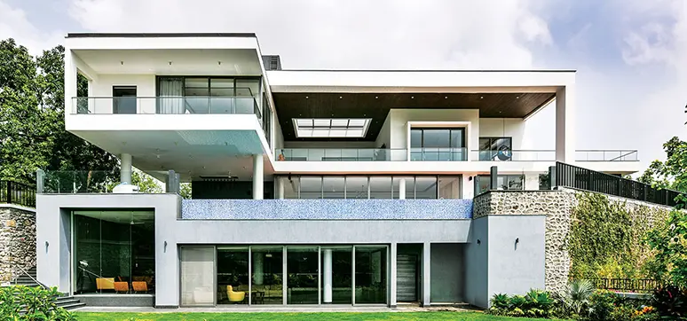 Modern House design equipped with Stone Ventilated Cladding System