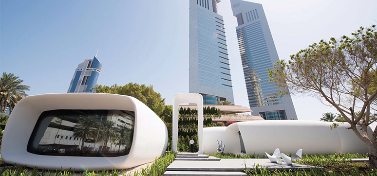 Facade design at Office of the Future, Dubai