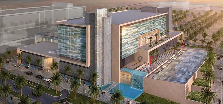 King Faisal specialist hospital, KSA Schüco’s FWS 50 & FWS 50SG with bespoke bullnose capping were used in this project