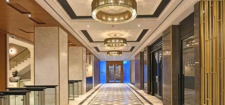 The renovated lobby