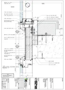 Typical sectional details of a curtain wall