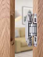 Concealed door hinge hardware - details