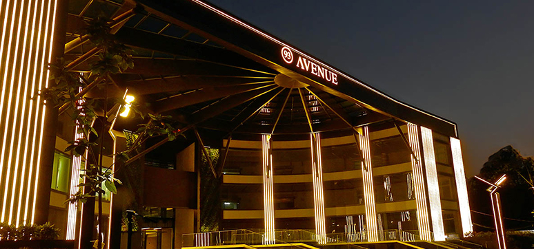 93 Avenue, a perfect space for modern businesses at Pune, has façades highlighted with elegant and glamorous lighting