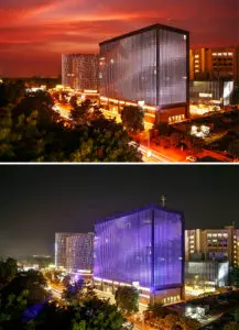 The lighting concept started with vertical features (fins)