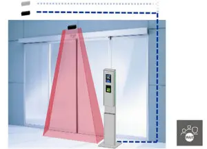 The temperature and face mask check uses high resolution, low light CMOS sensor camera