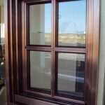Copper window with glass panels