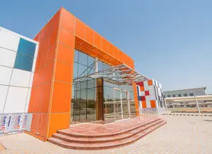 Entrance done with non-active Kromatix ™ coloured panels