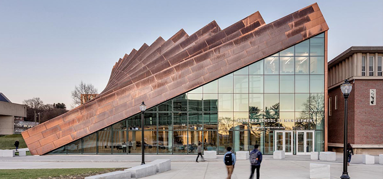 Form follows function - Bjarke Ingels Group designs domino-like copper façade for business school in Massachusetts (image by max touhey)