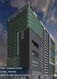 Rajapushpa Paradigm, Hyderabad, Terracotta Rainscreen cladding