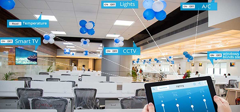 Smart office solution to control, light, AC, Curtain, and CCTV