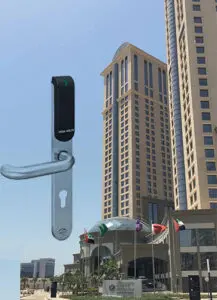 Aperio® e100, an ASSA ABLOY product, was used for back-offi ce access control in the Hyatt Regency Dubai Creek Heights Hotel