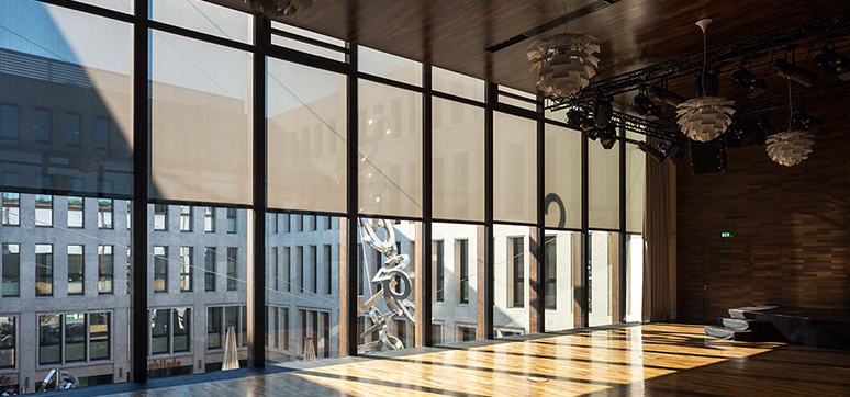By incorporating sun shading, we can control the inside temperature and avoid glare