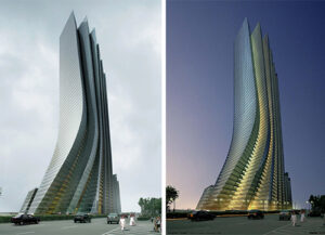 Empire Tower, Abu Dhabi, UAE showcasing curving façades