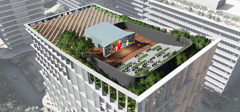 Roof activation, ADP South India mixed use