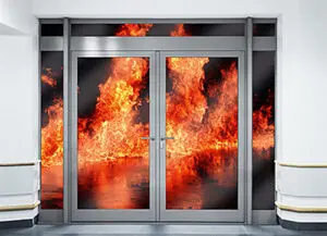 non-fire rated glass panels and windows installed at building envelopes
