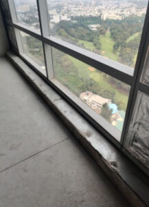 RC Upstand to protect floor level smoke seal (Site image from Prestige Trade Tower, Bangalore)