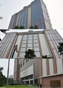Simple straight geometrical lines of building façade