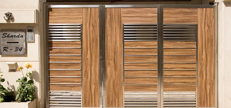 CenturyPly Gate cladding with metal framing