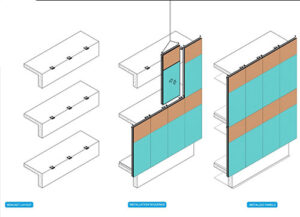 Unitised curtain wall panels installation sequence
