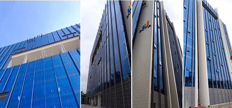 Glass Façade of Sattva South Gate Project, Electronic City, Bangalore built by Glazing and Metal Works Division, Sobha Ltd