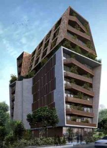 Façade of Urban Greens - Apartment Building, Nepal (Ar. Sanjay Puri)