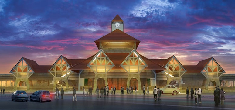 Khapri Metro Station, SEZ - MIHAN, Nagpur - rendering by ALUCOMET FABRICATORS