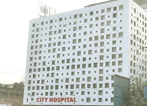 View of the hospital from across the road