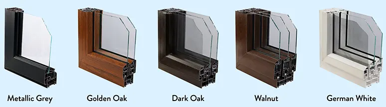 Eumax laminated uPVC profiles are available in many colours