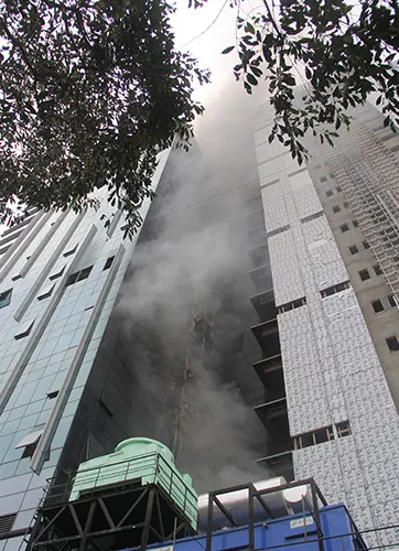 A building fire in Mumbai