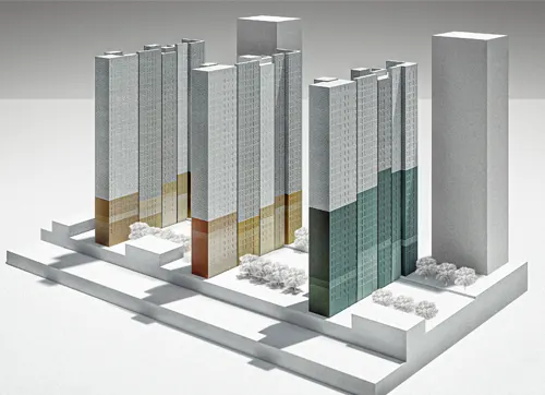 New Residential Neighbourhood in Seoul, South Korea Re-Massing: Benoy changing the perception of the height of the towers