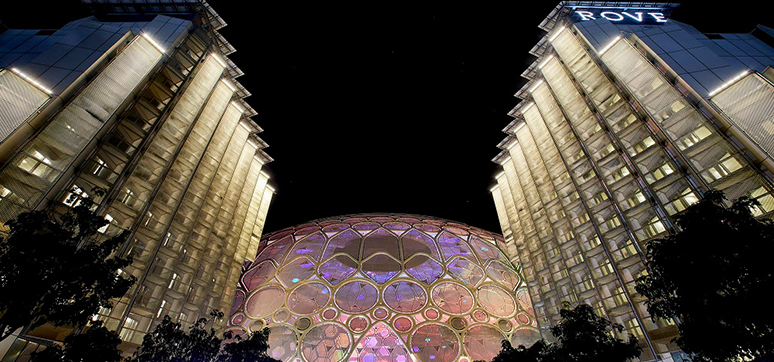 Expo-2020 Al Wasl Plaza at night
