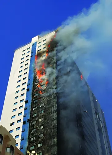 The absence of horizontal barrier exposed upper floors to flame exposure and the absence of a fire curtain helped the fire spread faster – Grenfell Tower, London