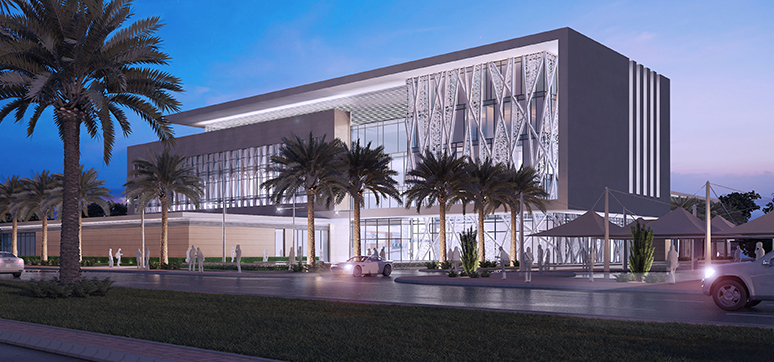 Contemporary Mashrabiya to façade of Al-Khor Private hospital, Qatar