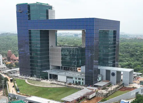 The Police Headquarters in Hyderabad is designed as an iconic, futuristic building