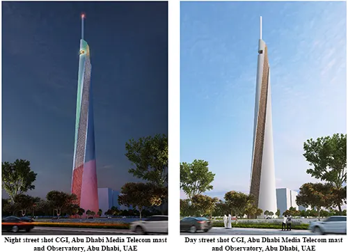 CGI, Abu Dhabi Media Telecom mast and Observatory, Abu Dhabi, UAE