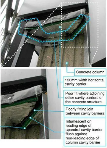 Figure 6: Example of poorly fitted cavity barriers (source: housingtoday.co.uk)