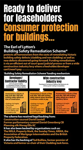 How the Building Safety Remediation Scheme is to be funded, and wide ranging support across British industries