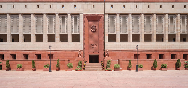 Natural stone cladding at The New Parliment House Delhi India