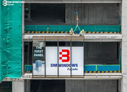 The first facade panels of The Sun Tower`Project`