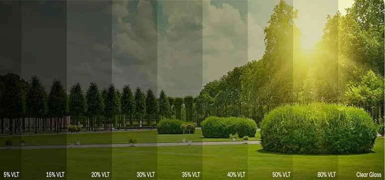Visual effect of different percentages of VLT